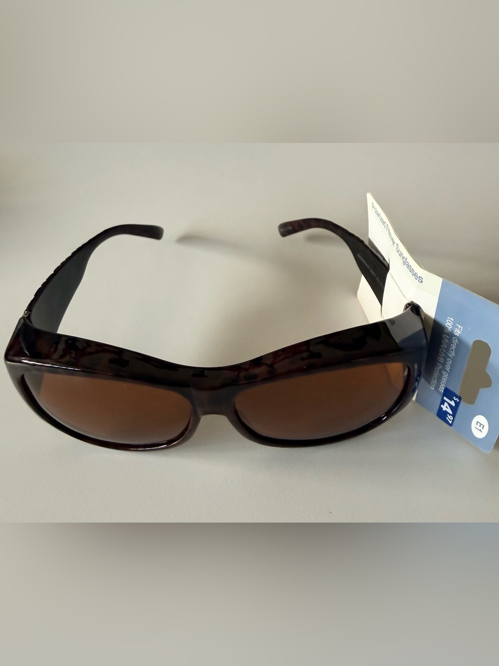 Polarized Women's Brown Oversized Sunglasses - Picture 3 of 3